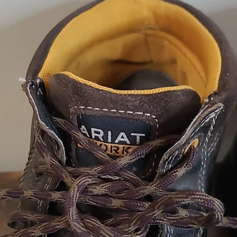 Ariat Work Dark Brown Leather Waterproof Boots with Composite Toe size 13EE